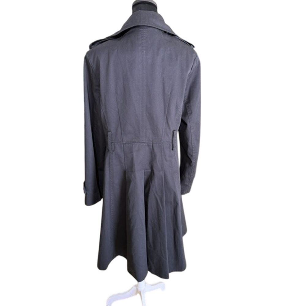 London Fog Trench Coat Womens 6 Black Double Breasted Rain Jacket Classic - Picture 5 of 10